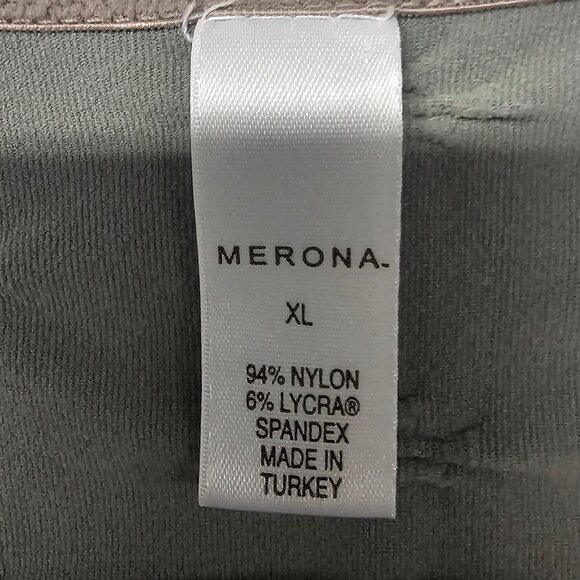 Vintage Olive Green Tee Top Y2K Fairy Twee Crochet Trim Ruched Ribbed Bodycon XL - Picture 9 of 11